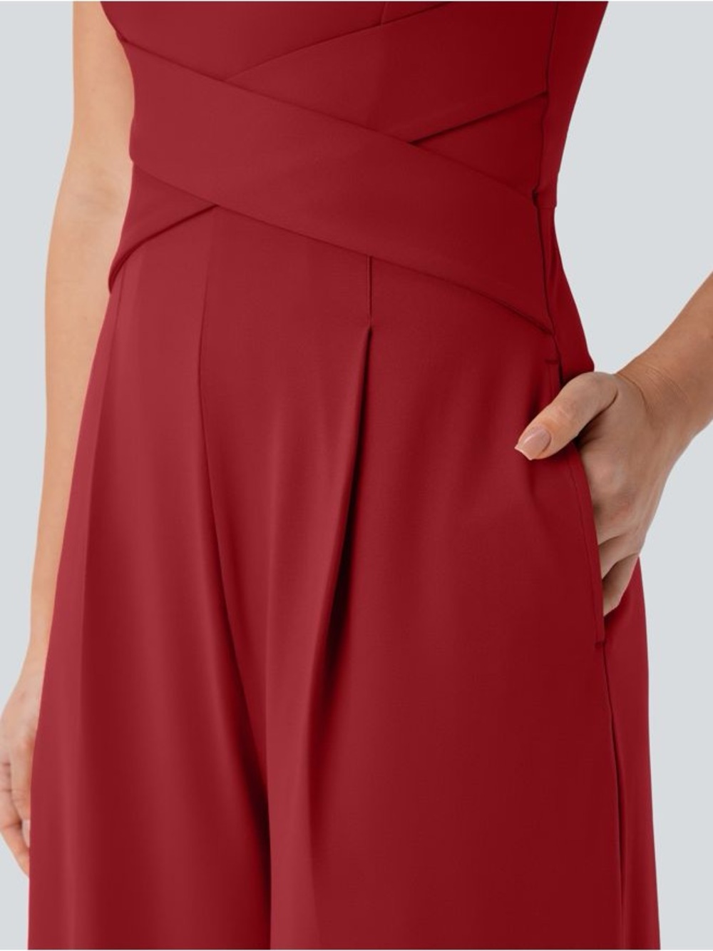 Halara Sleeveless Red Wide-Leg Jumpsuit - Picture 6 of 6